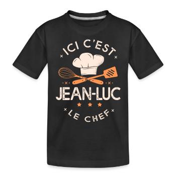 Jean luc Chef Ici c est Jean luc le chef cuisinier - T-shirt bio Premium Enfant - noir - Devant