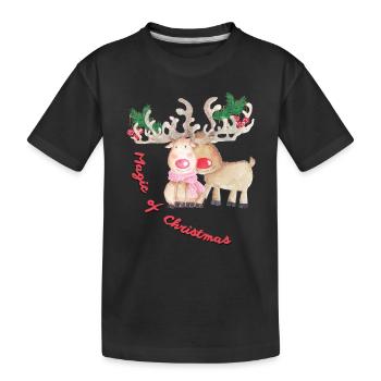 Magie de Noël - T-shirt bio Premium Enfant - noir - Devant
