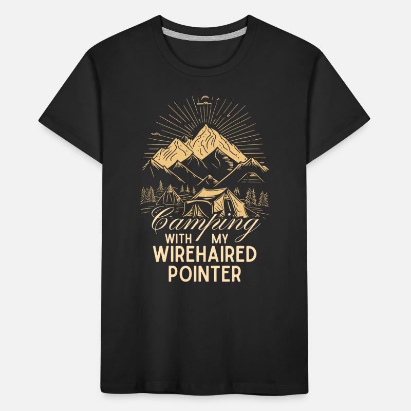 Deutsch Drahthaar Camping Wirehaired Pointer Kinder Premium Bio T-Shirt