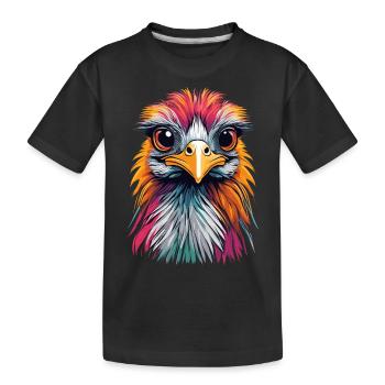 Ostrich - Kids' Premium Organic T-Shirt - black - Front