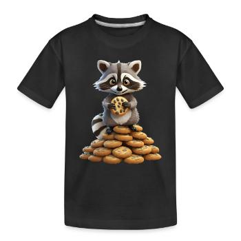 J’ai 99 Cookies cause un ... Ate One - raton laveur mignon - T-shirt bio Premium Enfant - noir - Devant
