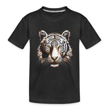 Dynamic Op Art Tiger Canvas Print - Kids' Premium Organic T-Shirt - black - Front