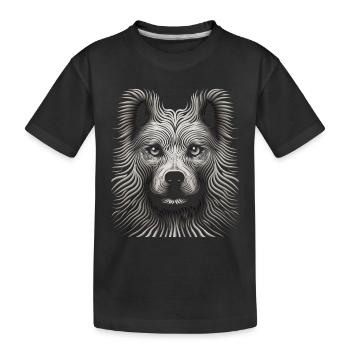 Dynamic Op Art Dog Canvas Masterpiece - Kids' Premium Organic T-Shirt - black - Front