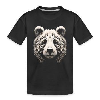 Abstract Op Art Bear Canvas - A Modern Wilderness - Kids' Premium Organic T-Shirt - black - Front