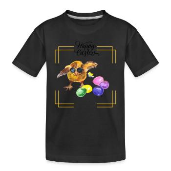 Joyeuses Pâques - T-shirt bio Premium Enfant - noir - Devant
