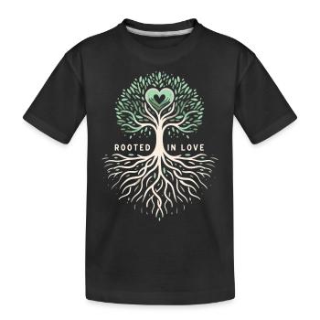 Rooted in Love: Künstlerische Baumgestaltung - Kinder Premium Bio T-Shirt - Schwarz - Vorne