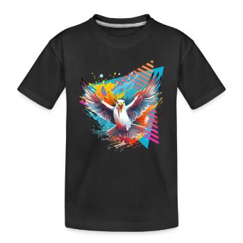 Mouette colorée peinture éclaboussure éclaboussure éclaboussure éclaboussure de couleur - T-shirt bio Premium Enfant - noir - Devant