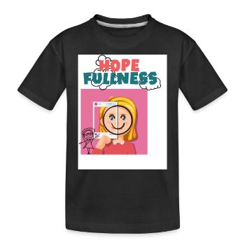 Hoffnung Fülle. Voller Hoffnung. Hoffen. - Kinder Premium Bio T-Shirt - Schwarz - Vorne