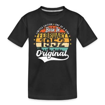 Né en février 1952 - cadeau d'anniversaire - T-shirt bio Premium Enfant - noir - Devant