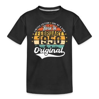 Né en février 1950 - cadeau d'anniversaire - T-shirt bio Premium Enfant - noir - Devant