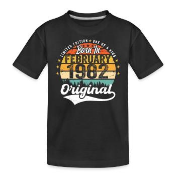 Né en février 1982 - cadeau d'anniversaire - T-shirt bio Premium Enfant - noir - Devant