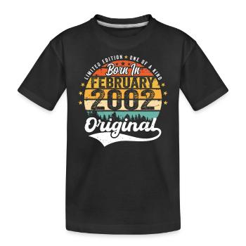 Né en février 2002 - cadeau d'anniversaire - T-shirt bio Premium Enfant - noir - Devant