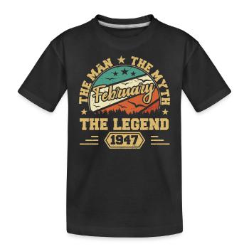 Geburtstagsgeschenk - geboren im Februar 1947 - Kinder Premium Bio T-Shirt - Schwarz - Vorne