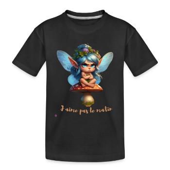 J aime pas le matin - T-shirt bio Premium Enfant - noir - Devant