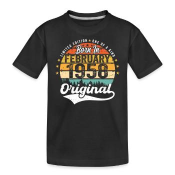 Né en février 1958 - cadeau d'anniversaire - T-shirt bio Premium Enfant - noir - Devant