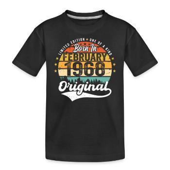 Né en février 1968 - cadeau d'anniversaire - T-shirt bio Premium Enfant - noir - Devant
