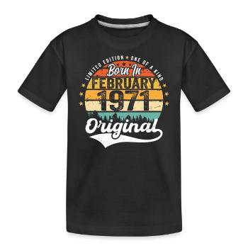Né en février 1971 - cadeau d'anniversaire - T-shirt bio Premium Enfant - noir - Devant