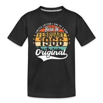 Geboren im Februar 1966 - Geburtstagsgeschenk - Kinder Premium Bio T-Shirt - Schwarz - Vorne