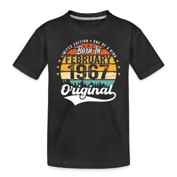 Né en février 1967 - cadeau d'anniversaire - T-shirt bio Premium Enfant - noir - Devant