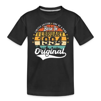 Né en février 1994 - cadeau d'anniversaire - T-shirt bio Premium Enfant - noir - Devant