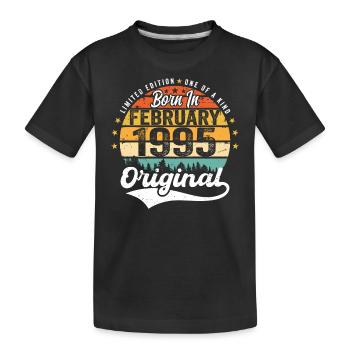 Né en février 1995 - cadeau d'anniversaire - T-shirt bio Premium Enfant - noir - Devant