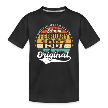 Né en février 1987 - cadeau d'anniversaire - T-shirt bio Premium Enfant - noir - Devant