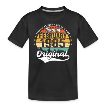 Né en février 1985 - cadeau d'anniversaire - T-shirt bio Premium Enfant - noir - Devant