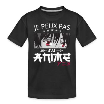 Je Peux Pas J'ai anime - otaku japonais manga - T-shirt bio Premium Enfant - noir - Devant