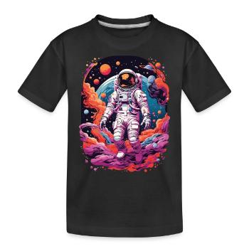 Outer Space Splash Art Coloré Amusant Spaceman - T-shirt bio Premium Enfant - noir - Devant