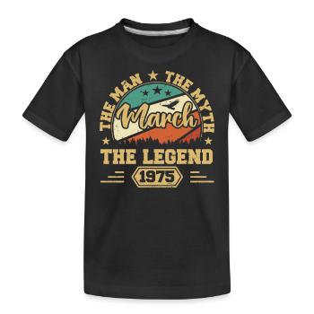 March 1975 Jubilee 1975 Legends March - Kids' Premium Organic T-Shirt - black - Front