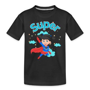 Super - Kinder Premium Bio T-Shirt - Schwarz - Vorne