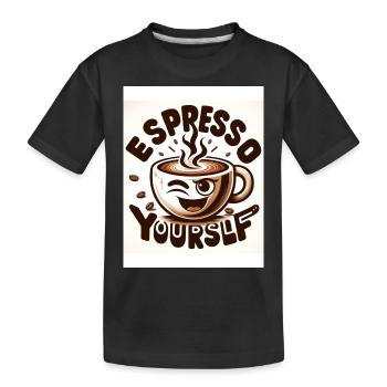 Espresso yourself - Kinder Premium Bio T-Shirt - Schwarz - Vorne