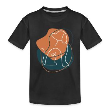 Dogline, brown and green - Kids' Premium Organic T-Shirt - black - Front