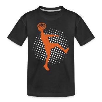 Basketball - Kinder Premium Bio T-Shirt - Schwarz - Vorne