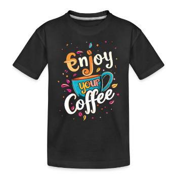 Café, Amateur De Café, Tasse À Caféine, Boisson - T-shirt bio Premium Enfant - noir - Devant