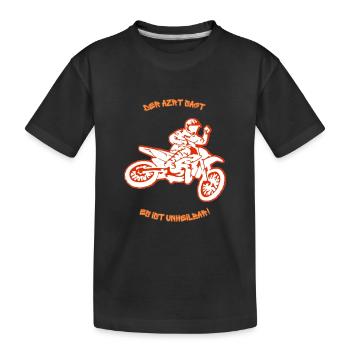 Motorradfahrer unheilbare Krankheit Hobby Arzt - Kinder Premium Bio T-Shirt - Schwarz - Vorne