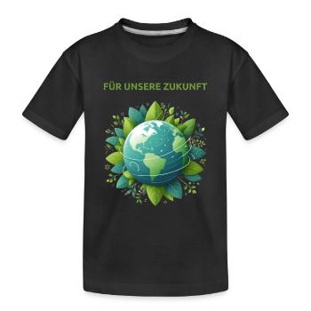 Protection du climat Terre - T-shirt bio Premium Enfant - noir - Devant