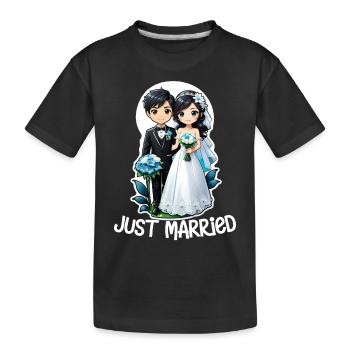 Just Married - Zur Hochzeit - Kinder Premium Bio T-Shirt - Schwarz - Vorne