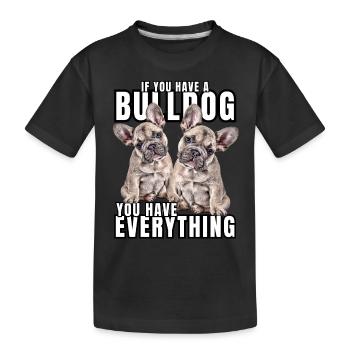 SI VOUS AVEZ UN BOULEDOGUE - bouledogue français - T-shirt bio Premium Enfant - noir - Devant
