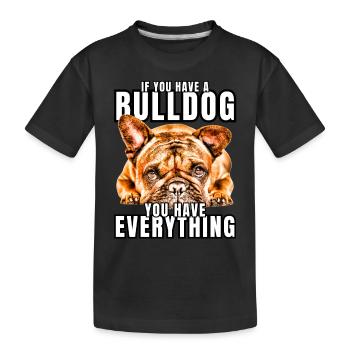 SI VOUS AVEZ UN BOULEDOGUE - bouledogue français - T-shirt bio Premium Enfant - noir - Devant