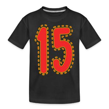 15. 15 JAHRE. 15. JAHRESTAG. 15-JÄHRIGES JUBILÄUM. - Kinder Premium Bio T-Shirt - Schwarz - Vorne