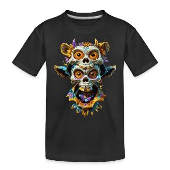 Tierschädel Totem - Kinder Premium Bio T-Shirt - Schwarz - Vorne