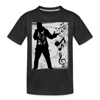 Liebe Zur Musik Noten - Kinder Premium Bio T-Shirt - Schwarz - Vorne