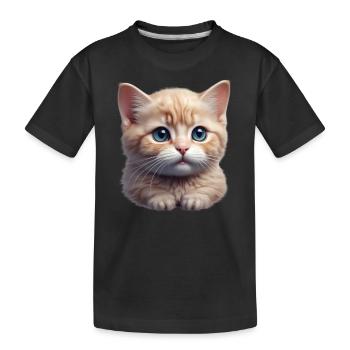 Süßes, kleines Kätzchen - Kinder Premium Bio T-Shirt - Schwarz - Vorne