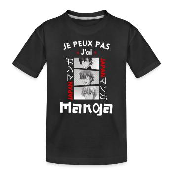 Je peux pas j'ai manga -manga - T-shirt bio Premium Enfant - noir - Devant
