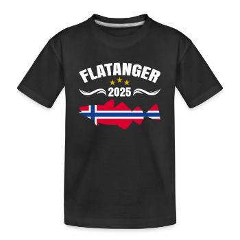 Norwegen Angeln 2025 Flatanger - Kinder Premium Bio T-Shirt - Schwarz - Vorne