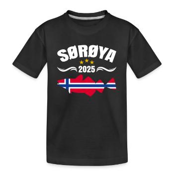 Norwegen Angeln 2025 Soroya - Kinder Premium Bio T-Shirt - Schwarz - Vorne