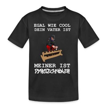 Papa Pyrotechniker - Kinder Premium Bio T-Shirt - Schwarz - Vorne