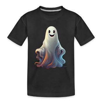 Ein niedliches Gespenst passend zu Halloween - Kinder Premium Bio T-Shirt - Schwarz - Vorne