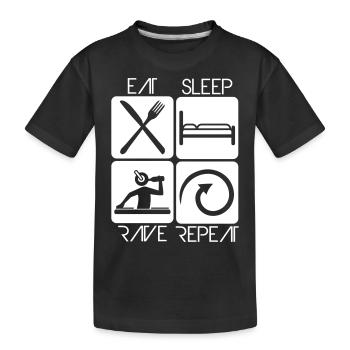 Manger dormir rave répéter nourriture sommeil corbeau disant - T-shirt bio Premium Enfant - noir - Devant